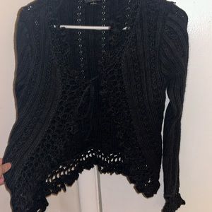 Front tie 2000s black cardigan